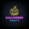 Halloween Party Neon Sign with Pumpkin - Custom Stickers Now