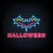 Halloween Neon Sign with Bat - Custom Stickers Now