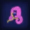 Girl with Pink Hair Neon Sign - Custom Stickers Now