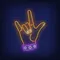 Rock Gesture Neon Sign - Custom Stickers Now