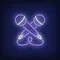 Crossed Microphone Neon Sign - Custom Stickers Now