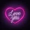 Pink Love You Neon Sign - Custom Stickers Now
