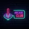 Retro Joystick Arcade Club Neon Sign - Custom Stickers Now