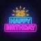 25th Happy Birthday Neon Sign - Custom Stickers Now