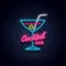 Cocktail Bar Glass & Zip Neon Sign - Custom Stickers Now
