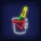 Wine in Ice Bucket Neon Sign - Custom Stickers Now