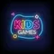 Kids Games Neon Sign - Custom Stickers Now