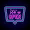 We're Open Neon Sign - Custom Stickers Now