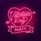 Valentines Day Party Neon Sign - Custom Stickers Now