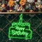Happy Birthday Text in Big Cake Neon Sign - Custom Stickers Now