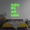 Enjoy Life Eat Cake Neon Sign - Custom Stickers Now