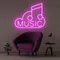 Music Neon Sign - Custom Stickers Now
