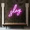 Glowing Slay Pink Neon Sign - Custom Stickers Now