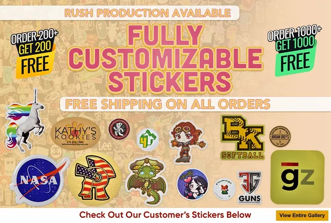 Custom Stickers, Free Shipping