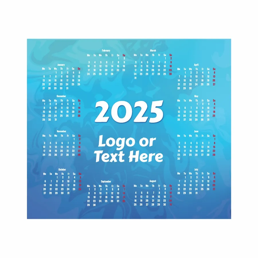 Light Blue Calendar Mouse Pad - Custom Stickers Now