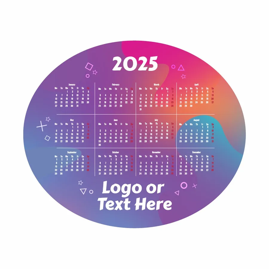 Colorful Gradient Calendar Mouse Pad - Custom Stickers Now