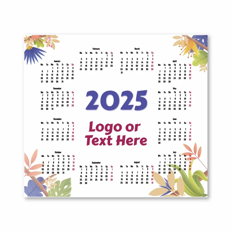 Floral Mouse Pad with Calendar - Custom Stickers Now