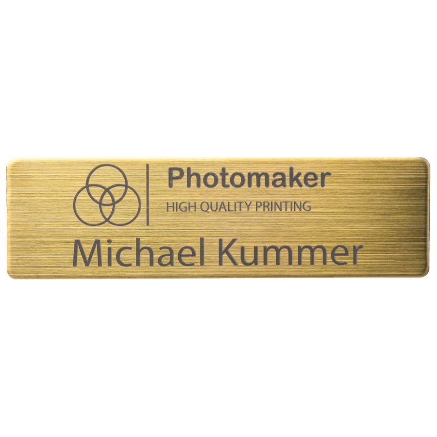 Engraved Metal Name Badges - Custom Stickers Now