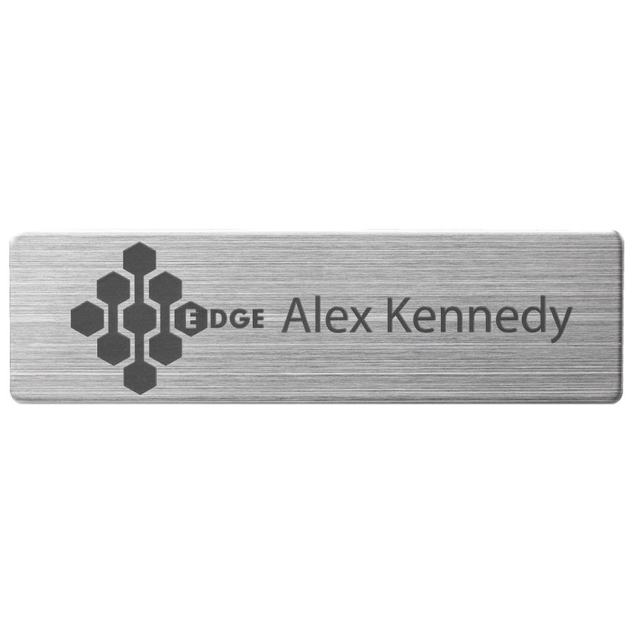Engraved Metal Name Badges - Custom Stickers Now