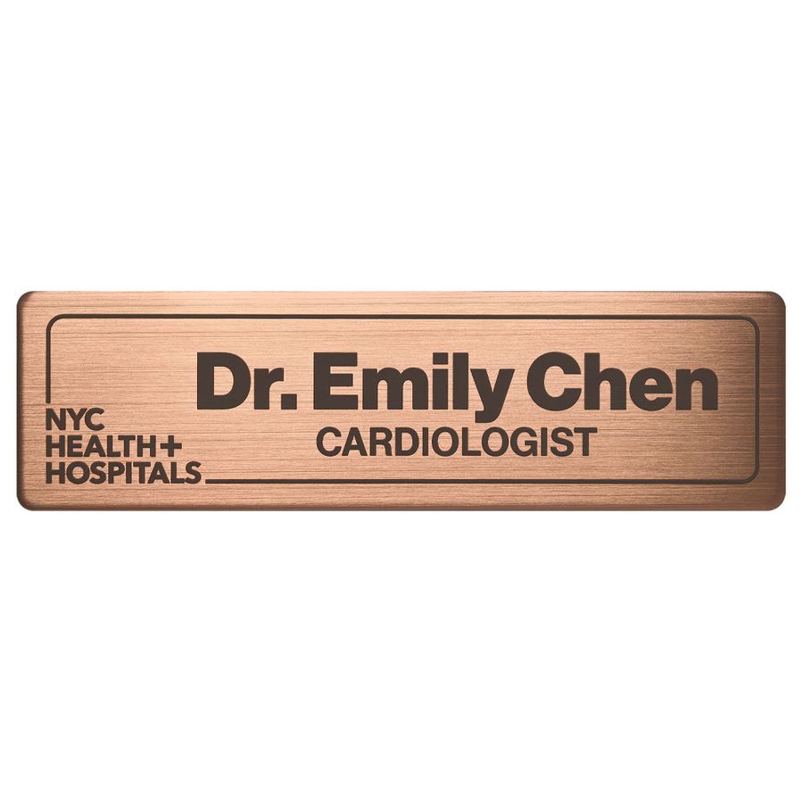 Engraved Metal Name Badges - Custom Stickers Now