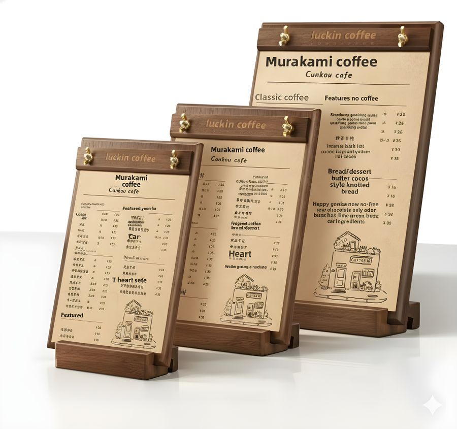 Wood Menus - Custom Stickers Now