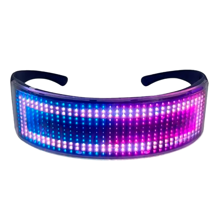LED Light Up Glasses with Bluetooth - Custom Stickers Now