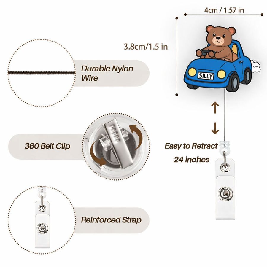 Custom Shape Acrylic Badge Reel - Custom Stickers Now