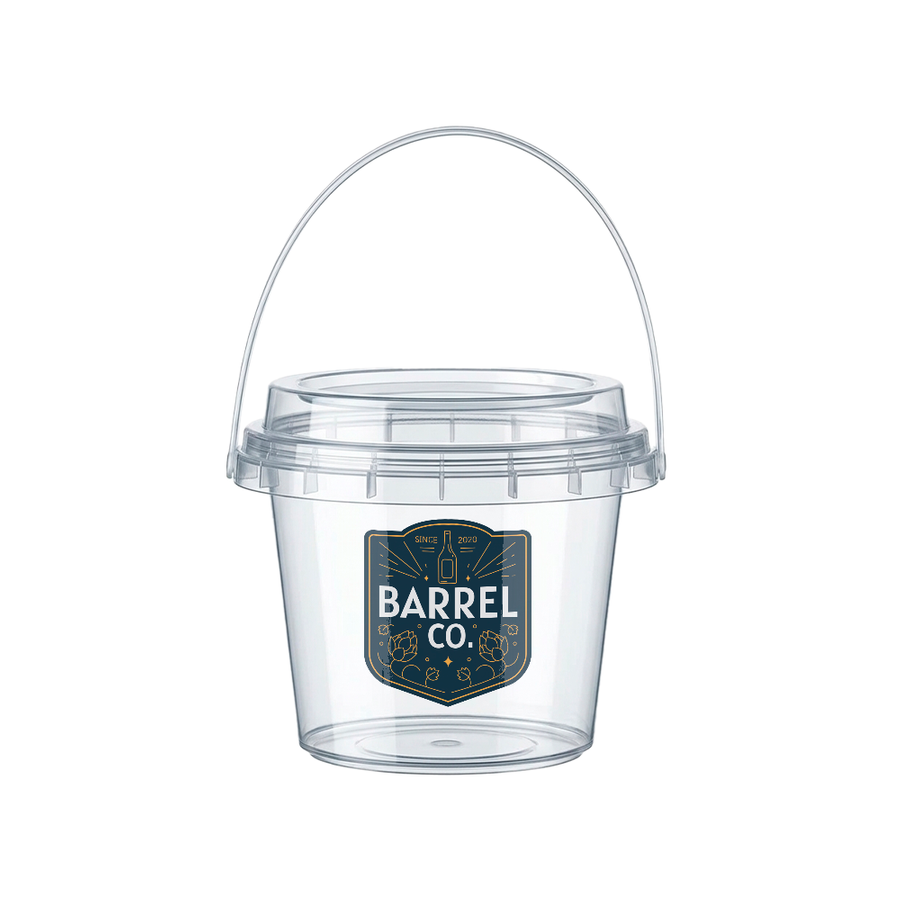 Premium Transparent Drink Buckets - Custom Stickers Now