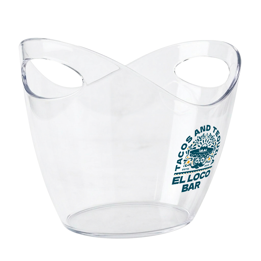 Curved Dual-Handle Drink Buckets - Custom Stickers Now