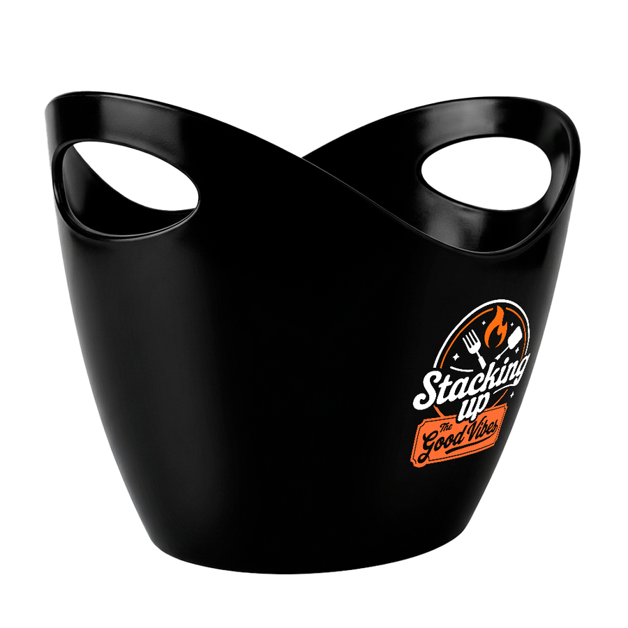 Curved Dual-Handle Drink Buckets - Custom Stickers Now