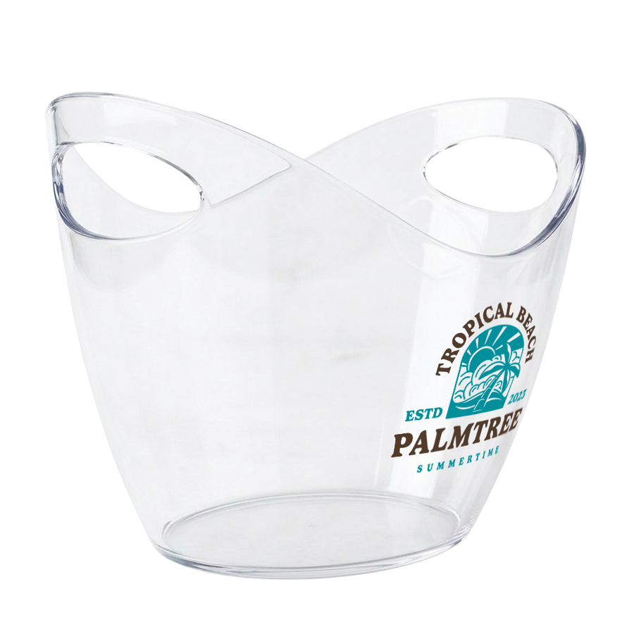 Curved Dual-Handle Drink Buckets - Custom Stickers Now