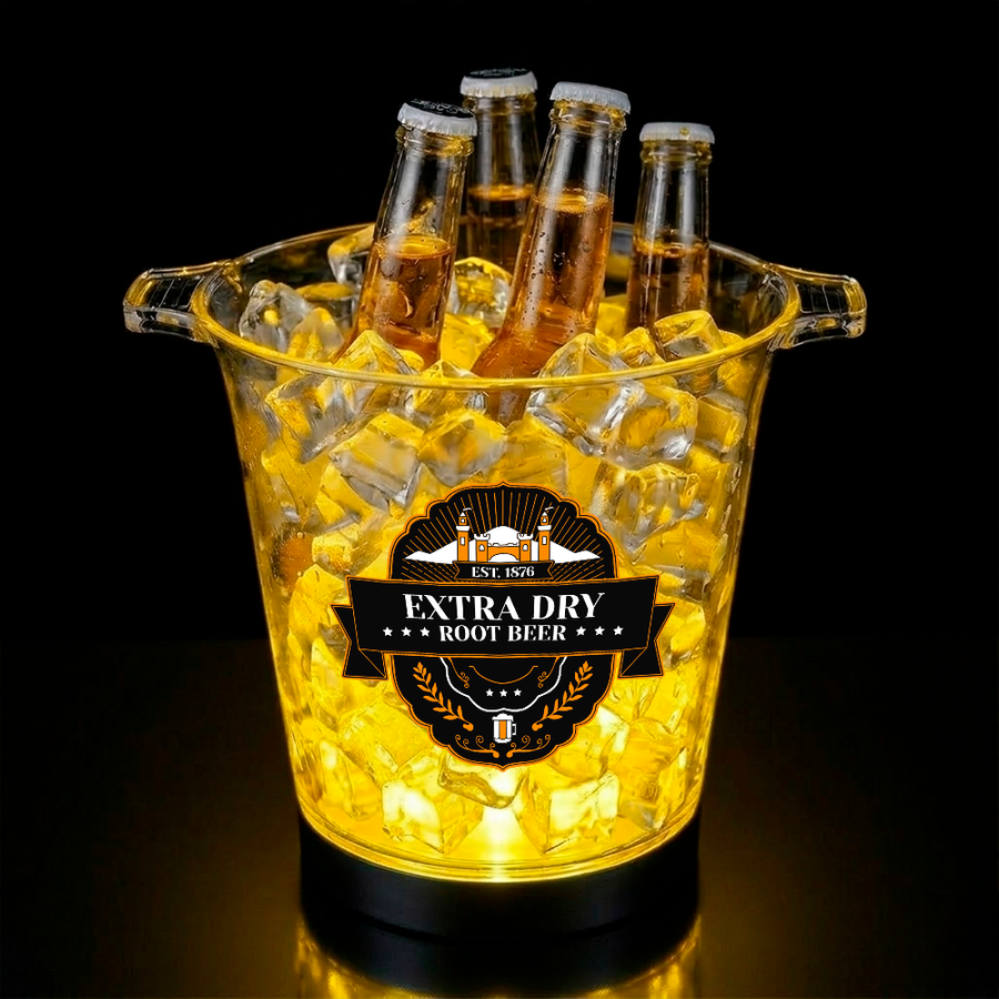 Multi-Color Light-Up Drink Buckets - Custom Stickers Now