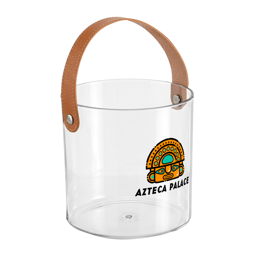 Leather-Strap Clear Drink Buckets - Custom Stickers Now