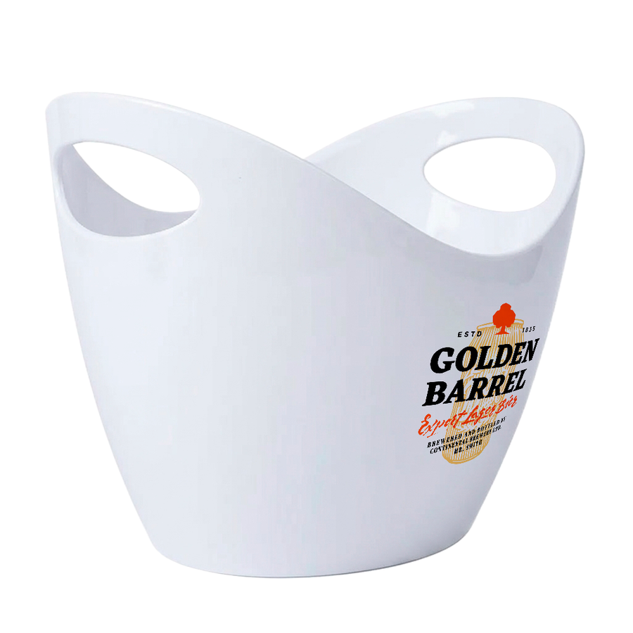 Curved Dual-Handle Drink Buckets - Custom Stickers Now
