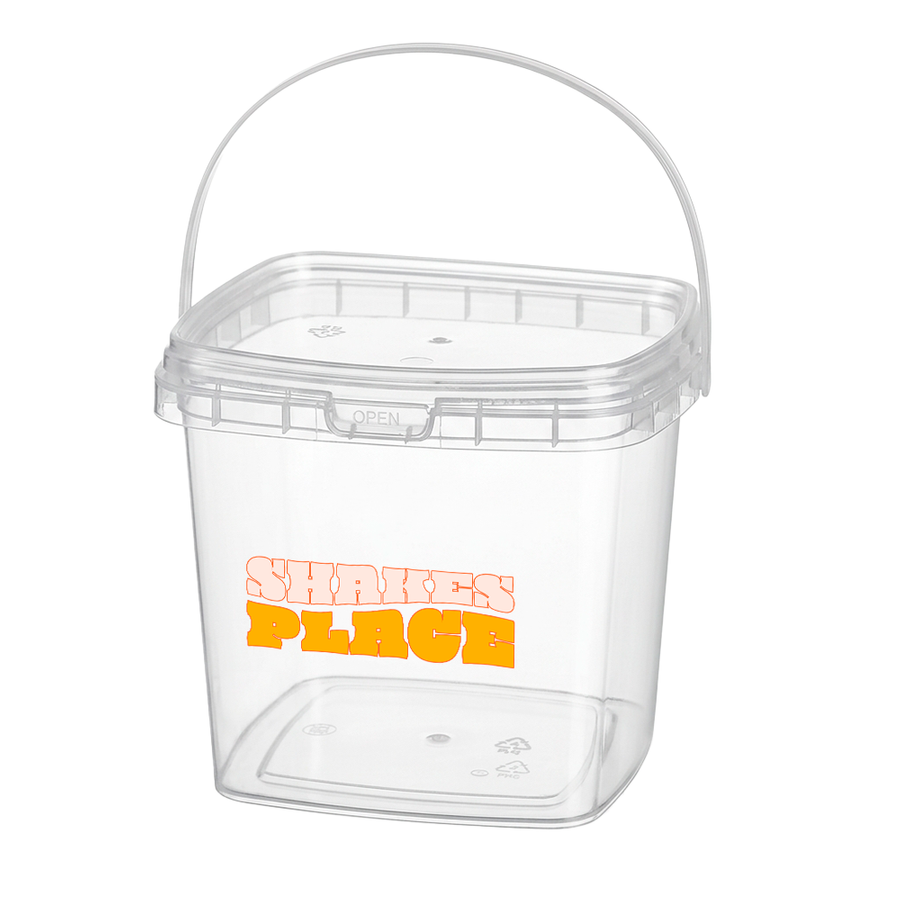 Square Transparent Drink Buckets - Custom Stickers Now