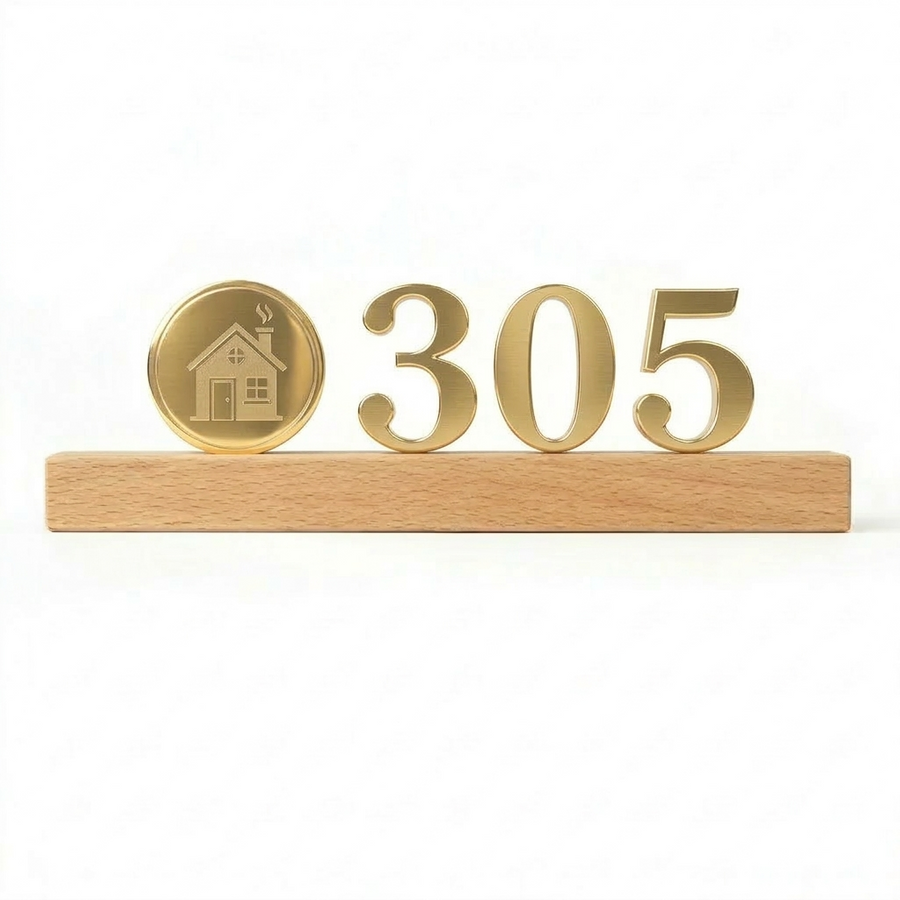 3D Wooden Door Signs - Custom Stickers Now