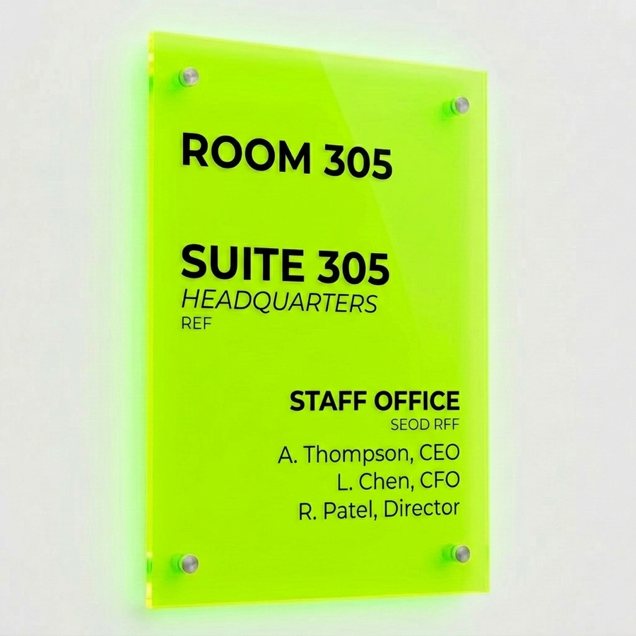 Colorful Acrylic Door Signs - Custom Stickers Now