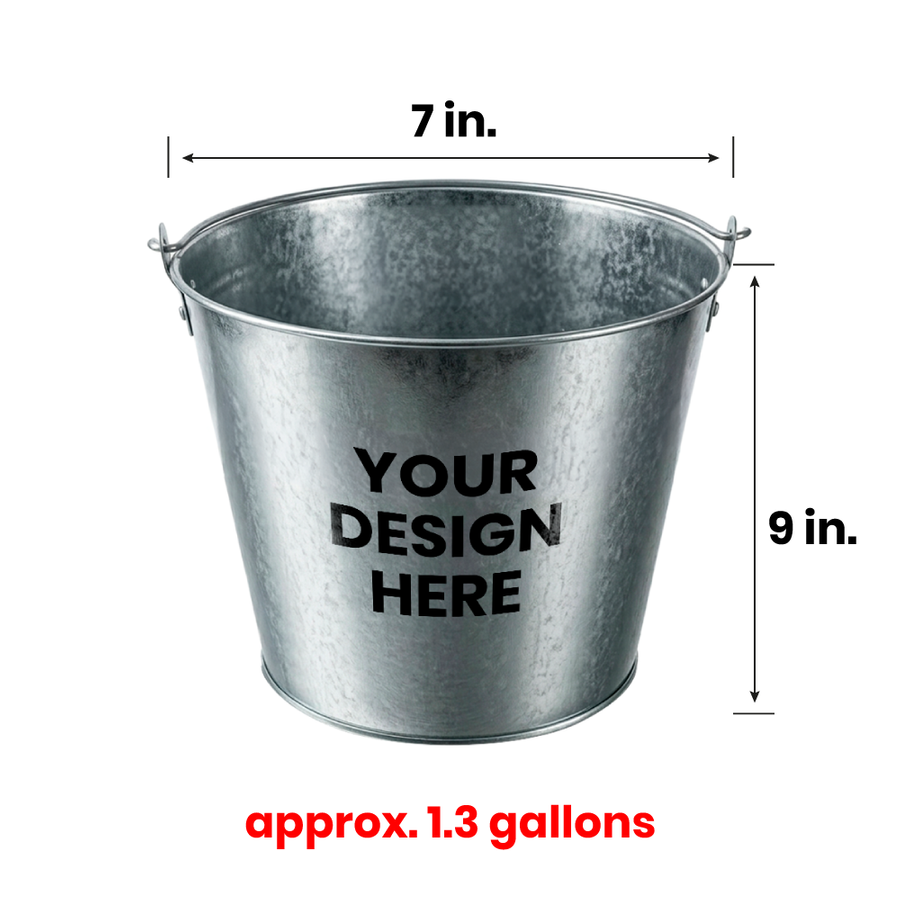 Tinplate Beer Buckets & Opener Combo - Custom Stickers Now