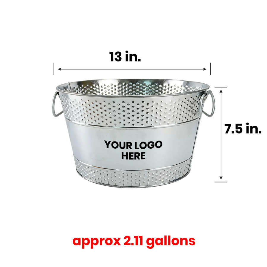 Galvanized Beverage & Ice Buckets - Custom Stickers Now