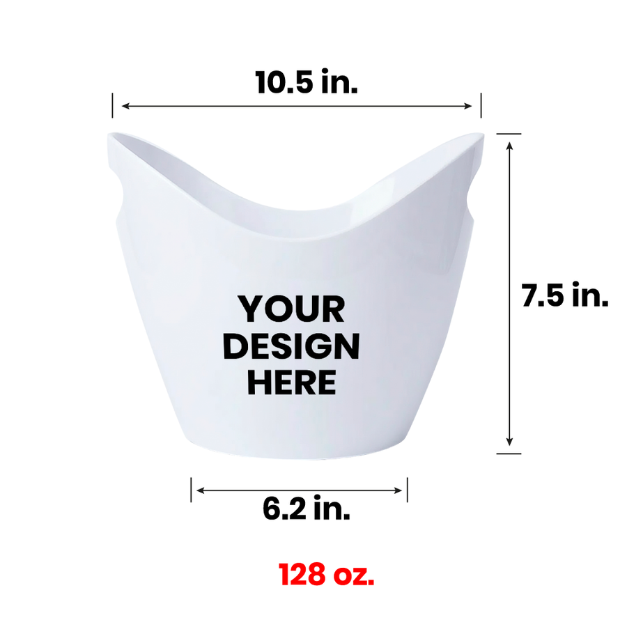 Curved Dual-Handle Drink Buckets - Custom Stickers Now