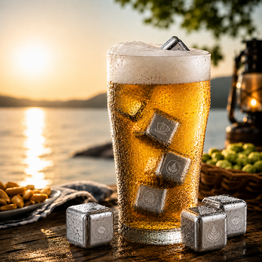 Silver Stainless Steel Ice Cubes - Custom Stickers Now