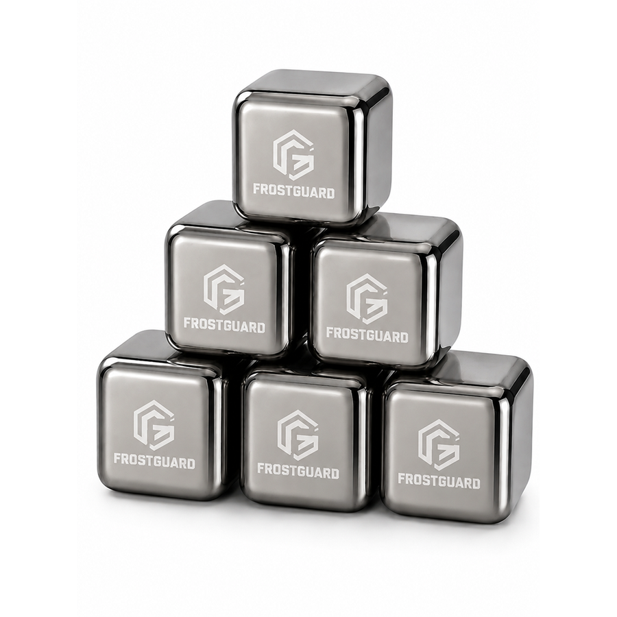 Silver Stainless Steel Ice Cubes - Custom Stickers Now