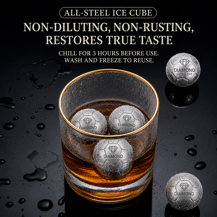 Soccer Ball Stainless Steel Ice Cubes - Custom Stickers Now