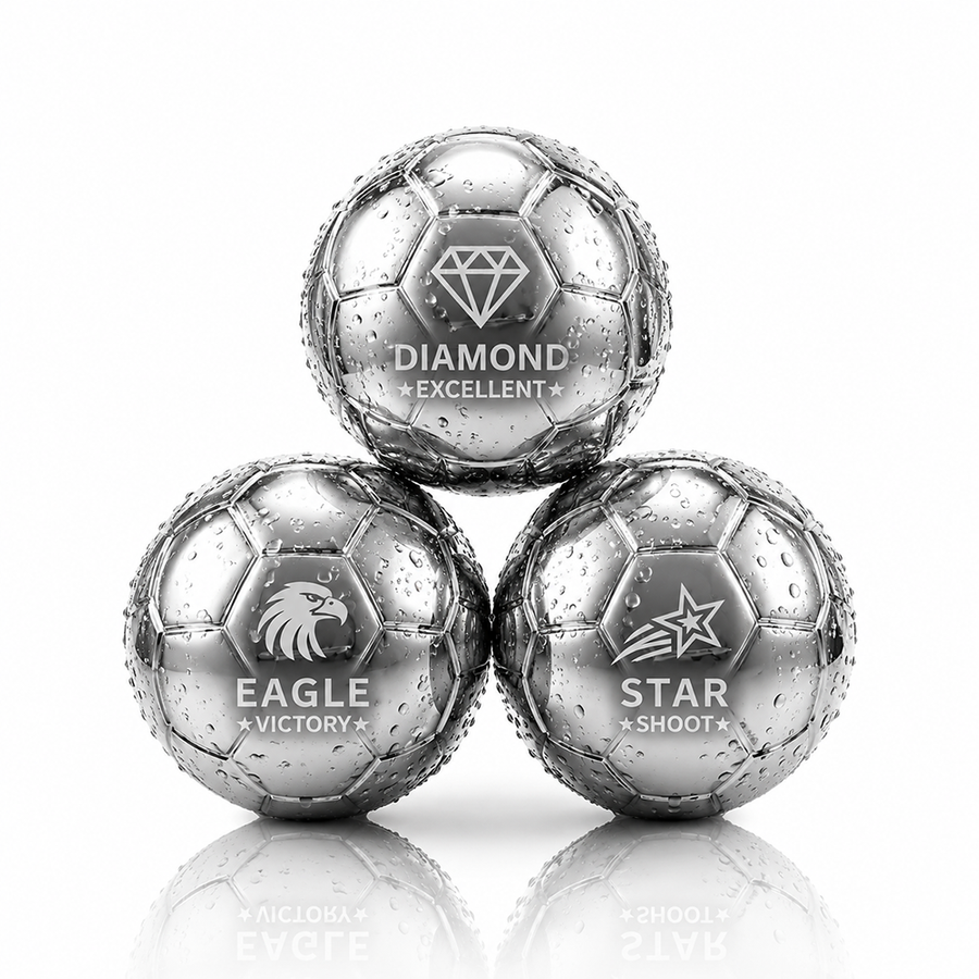Soccer Ball Stainless Steel Ice Cubes - Custom Stickers Now