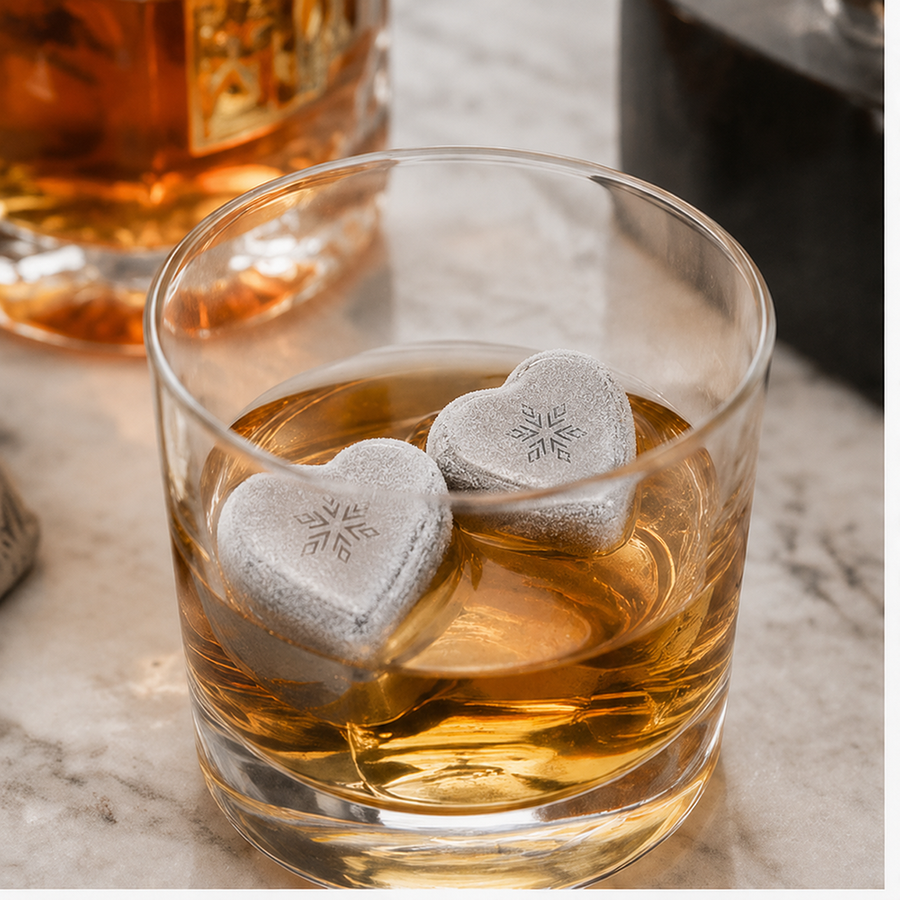 Heart-Shaped Stainless Steel Ice Cubes - Custom Stickers Now