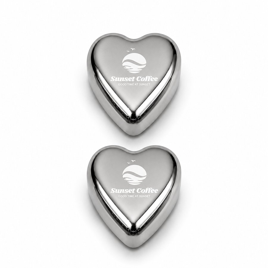 Heart-Shaped Stainless Steel Ice Cubes - Custom Stickers Now