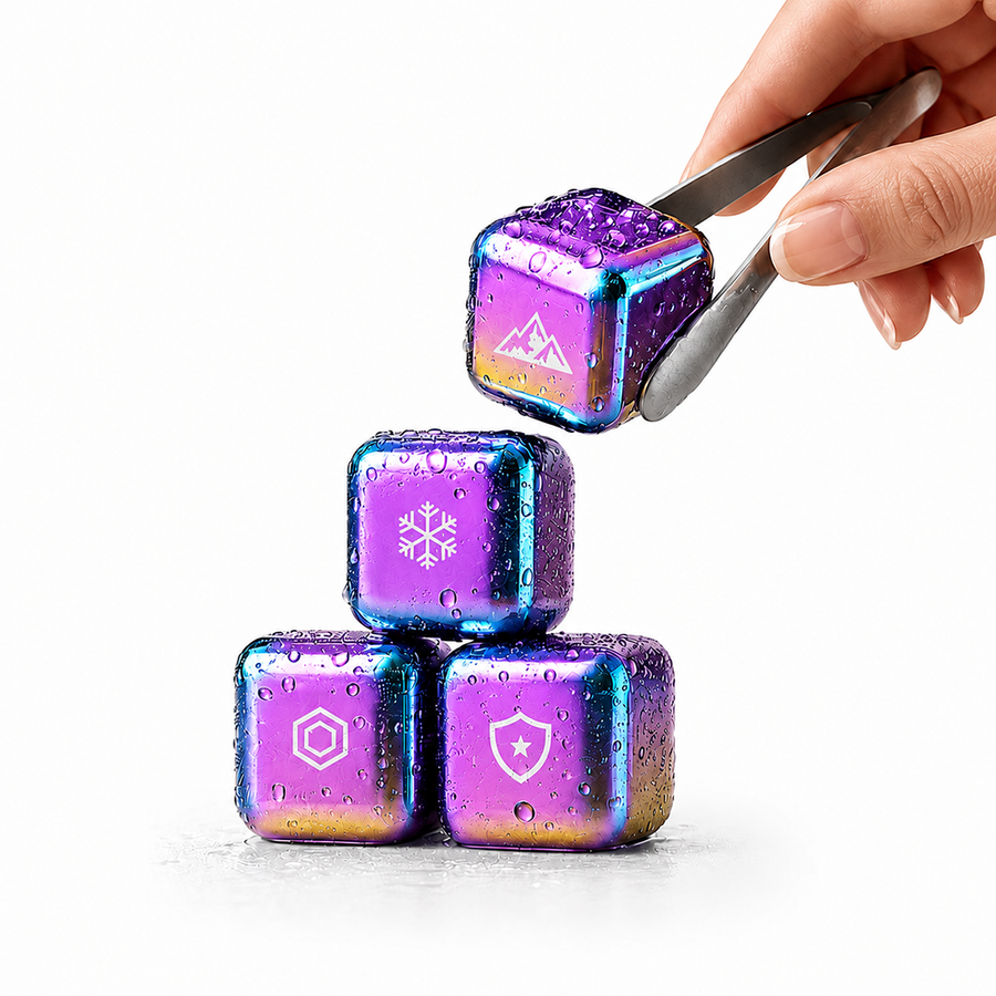 Rainbow Stainless Steel Ice Cubes - Custom Stickers Now