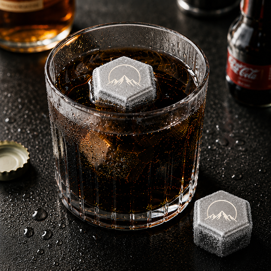 Hexagon Stainless Steel Ice Cubes - Custom Stickers Now