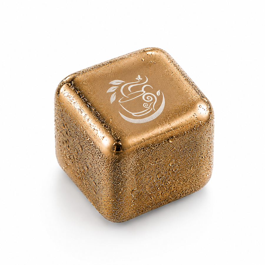 Gold Stainless Steel Ice Cubes - Custom Stickers Now