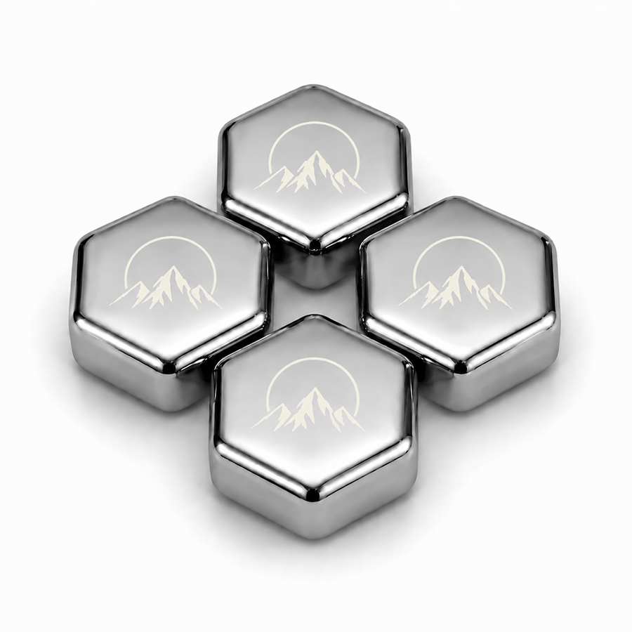 Hexagon Stainless Steel Ice Cubes - Custom Stickers Now